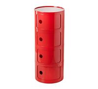 SXSCARKX Mesita de Noche, Moderna y nórdica, con cajones y Puerta corredera, para Dormitorio, Cama Redonda. Mesita de Noche de plástico de 2, 3 y 4 Niveles, Color Rojo, 76 cm.