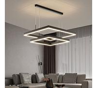 SXSGSM Luz Colgante LED Cuadrada Moderna Lámpara Simple para Sala de Estar Comedor Cocina Dormitorio Rectángulo Negro Lámpara Colgante de Techo LED Luz Colgante The New