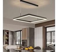 SXSGSM Luz Colgante LED Cuadrada Moderna Lámpara Simple para Sala de Estar Comedor Cocina Dormitorio Rectángulo Negro Lámpara Colgante de Techo LED Luz Colgante The New
