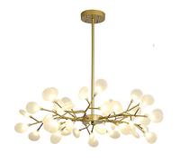 SXSHEYS Durante la luz, lámpara de Techo de Altura Ajustable con Forma de Rama, Pantalla de Vidrio soplado a Mano, molécula, Gris Humo para Comedor, G4 Moderna Sputnik Firefly Hom