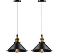 SXSHEYS Juego de 2 lámparas Colgantes Negras a Pilas, sin cableado, con Control Remoto, iluminación Regulable, luz de Techo Colgante (Bombilla y Cable de Carga incluidos).