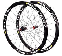 SXSHEYS Juego de Ruedas 700C para Bicicleta de Carretera con Freno de llanta, Cassette de 7, 8, 9, 10 o 11 velocidades, Cubierta, buje de Carbono de 40 mm, Cierre rápido, 1865 g