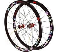 SXSHEYS Juego de Ruedas para Bicicleta de Carretera 700C con llanta, Freno C/V, Cassette de 7, 8, 9, 10 y 11 velocidades, Cubierta, 40 mm, Cierre rápido, Doble Pared, rodamientos sellados, 1990 g