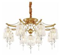 SXSHEYS Lámpara Colgante de Cristal Dorado de 6 Luces, Moderna lámpara Colgante LED Comedor, iluminación Interior, lámpara de Techo, lámparas Colgantes nórdicas, DEC