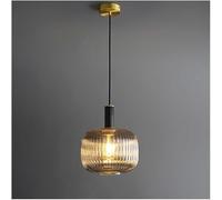 SXSHEYS Lámpara Colgante LED Vintage de Cristal Retro y Cobre, Moderna lámpara de Interior Ajustable para la decoración del hogar y el Comedor.