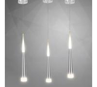 SXSHEYS Lámpara Colgante Moderna de acrílico en Forma de Cono, 3 Unidades, de un Solo Cabezal, Cocina, Comedor, cafetería, Loft, Bar (luz cálida).