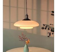 SXSHEYS Lámpara Colgante Moderna de Mediados de Siglo con Techo de Cristal lechoso, lámpara Colgante Grande con Pantalla OVNI, Isla sobre Cocina, Ajustable, Estilo Escuela, Vintage, HOMSXP