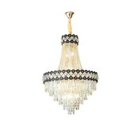 SXSHEYS Lámpara de araña de Cristal BIANBHUO de Estilo dúplex para Sala de Estar, con diseño de Escalera de Caracol Hueca y Textura de herrajes, lámparas de araña