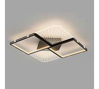 SXSHEYS Lámpara de araña Moderna de acrílico Negro con diseño de Cristal Cuadrado y Luces LED, Ideal para comedores, cocinas, Islas, dormitorios y Salas de Estar. Lámpara de Techo llamativa.