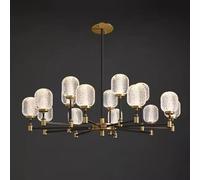 SXSHEYS Lámpara de Sala de Estar de diseño, decoración Moderna, Accesorio único para el hogar, iluminación Decorativa, Todo de Cobre, de Lujo, 15 Cabezas