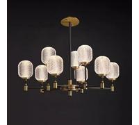 SXSHEYS Lámpara de Sala de Estar de diseño, decoración Moderna, Accesorio único para el hogar, iluminación Decorativa, Todo de Cobre, de Lujo, 9 Cabezas