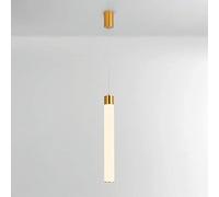 SXSHEYS Lámparas Colgantes de Flauta de Metal, lámpara de Isla de Cocina de Tubo Largo, acrílico Blanco, Luces LED Colgantes Modernas para Barra, Comedor y mesita de Noche, 6000 K