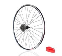 SXSHEYS Par de Ruedas de Bicicleta de Carretera de Velocidad Variable 700C, Llantas Dobles de Aluminio de 28", Frenos de compresión/descompresión, buje de Eje sólido de 36 Agujeros, espac