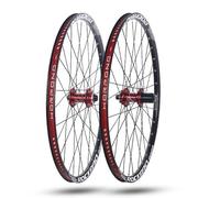 SXSHEYS Ruedas de Bicicleta de montaña de 24/26/27,5/29 Pulgadas, llanta de aleación de Aluminio de Doble Capa, Eje pasante de 32 Orificios, bujes de Freno de Disco de 100 × 15 mm/142 × 12