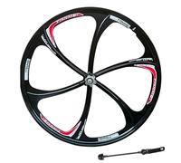 SXSHEYS Ruedas Plegables de BMX de 26 Pulgadas con 6 radios de aleación de magnesio, construcción de una Sola Pieza, Frenos de Disco, bujes de 100/135 mm para transmisión rotativa de 6-9 v