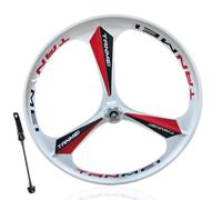 SXSHEYS Ruedas Plegables de BMX de 26 Pulgadas Fabricadas en aleación de magnesio, 3 radios, monobloque, Frenos de Disco, bujes de 100/135 mm para transmisión rotativa de 6-9 velocidades (
