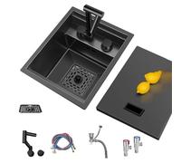 SXSLTSA Lavabo Oculto Invisible de Acero Inoxidable Grifo/Tapa, diseño de una Sola Ranura, Compacto para Cocina, Bar, Caravana, cafetería, Hotel, para Lavar Verduras a Mano (SX
