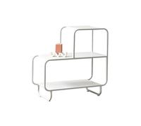 SXSLTSA Moderner Beistelltisch mit großem Stauraum, langlebige Metallkonstruktion, vielseitig einsetzbar, einfache Montage, stilvolles Schwarz-Weiß-Design, Perfekt für Schlafzimmer, Wohnzi