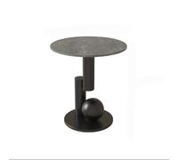SXSLTSA Moderner runder Couchtisch aus Metall für Wohnzimmer, Schlafzimmer, kleines Beistelltisch, Sofa, Teeladen, Schwarzes Finish