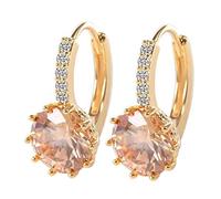 SXSWCH 12 Estilo Opcional Trendy Silver 925 Joyas Gémicas Pendientes para Mujeres Gotas de oído de Estilo Corto con Fiesta de circón de 10 mm