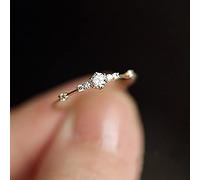 SXSWCH 4 mm de 14k Gold CZ Bodas de boda CZ For Women Dainty Love Heart Custable Cubic Zirconia anillos de compromiso de la eternidad para su boda Eternity Band Trendy Simple Baguette Baguette Tamaño