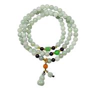 SXSWCH Bracelet Natural Light Green Jade Bracelet for Women Buena suerte Jade Bead Pulsera elástica para Navidad, Acción de Gracias, Regalos Joyas de damas