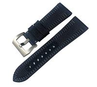SXSWCH Canvas+cuero Sport Watch Band, para Panerai Sumersible Luminor Pam 24 mm de 26 mm, correa de reloj de tela de nylon para accesorios de reemplazo de 22/24 mm