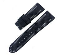 SXSWCH Canvas+cuero Sport Watch Band, para Panerai Sumersible Luminor Pam 24 mm de 26 mm, correa de reloj de tela de nylon para accesorios de reemplazo de 22/24 mm
