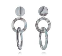 SXSWCH Círculo redondo de la trible acrílica Pendientes colgantes para mujeres Resina Geométrica Tassel Drop Changling Hipoalergénico Ligero ligero Retro Y2K Party 70S 80S 90S Joyería Regalos para su