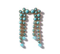 SXSWCH Círculo redondo Long Fringe Dangle Drop Pendientes para mujeres Vintage Vintage Birthstone Tassel Declaración Elegante Vacaciones de cumpleaños livianas 50s 60s Joyas