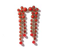 SXSWCH Círculo redondo Long Fringe Dangle Drop Pendientes para mujeres Vintage Vintage Birthstone Tassel Declaración Elegante Vacaciones de cumpleaños livianas 50s 60s Joyas