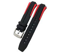 SXSWCH Correa de banda de reloj impermeable de goma de 18 mm para la brazalete de muñeca T111417 Accesorios deportivos para hombres para hombres (color: negro rojo negro, tamaño: 18 mm)