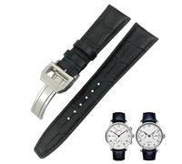 SXSWCH Correa de repuesto para relojes IWC Portugieser Pilot de 20 mm, 21 mm, 22 mm, hebilla plegable, extremo curvado, correa de reloj de piel de vaca auténtica, 20mm