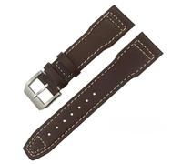 SXSWCH Correa para reloj de piloto grande IWC IW3777 IW3270 Mark 18 de 20 mm, 21 mm, 22 mm, correa de cuero vacuno suave marrón, 22mm
