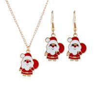 SXSWCH Juego de joyas de Navidad Regalos para chicas para mujeres Adolescentes Goldio Tiny pequeño pequeño Cz Cz Drop de pendientes Dangle Hook Pense Cabeza de colgante