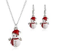 SXSWCH Juego de joyas de Navidad Regalos para chicas para mujeres Adolescentes Goldio Tiny pequeño pequeño Cz Cz Drop de pendientes Dangle Hook Pense Cabeza de colgante