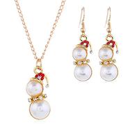 SXSWCH Juego de joyas de Navidad Regalos para chicas para mujeres Adolescentes Goldio Tiny pequeño pequeño Cz Cz Drop de pendientes Dangle Hook Pense Cabeza de colgante
