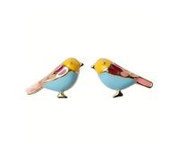 SXSWCH Lindos pendientes de tachuelas para pájaros para mujeres niñas 925 plata esterlina 14k dorado chapado pequeño animal pequeño mascota esmaltado azulado amarillo rosa pluma páeso Tragus post