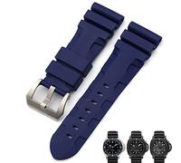 SXSWCH Nature - Correa de goma para reloj Panerai (24 mm, cierre de mariposa), color negro y azul, 24mm Pin, A