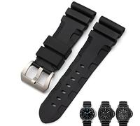 SXSWCH Nature Rubber - Correa de reloj de 24 mm para Panerai sumergible Luminor PAM negro, azul, rojo, naranja, correa con cierre de mariposa, 24mm Pin, A