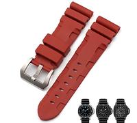 SXSWCH Nature Rubber - Correa de reloj de 24 mm para Panerai sumergible Luminor PAM negro, azul, rojo, naranja, correa con cierre de mariposa, 24mm, A