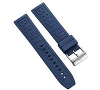 SXSWCH para Breitling Navitimer Avenger Pin Buckle Strap Silicone Watch Band 22 mm 24 mm Black Dark Blue Band
