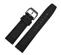 SXSWCH para IWC Pilot Spitfire Timezone Topgun Correa Verde Corturas Negras Corturas de Pulsera 20 mm 21 mm 22 mm Bandilla de Reloj de Tela de Lona de Nylon (Color: Negro Negro, tamaño: 20 mm)
