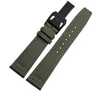 SXSWCH para IWC Pilot Spitfire Timezone Topgun Correa Verde Corturas Negras Corturas de Pulsera 20 mm 21 mm 22 mm Bandilla de Reloj de Tela de Lona de Nylon (Color: Negro Negro, tamaño: 20 mm)