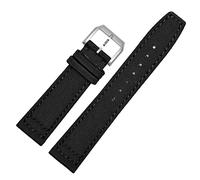 SXSWCH para IWC Pilot Spitfire Timezone Topgun Correa Verde Corturas Negras Corturas de Pulsera 20 mm 21 mm 22 mm Bandilla de Reloj de Tela de Lona de Nylon (Color: Negro Negro, tamaño: 20 mm)