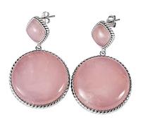SXSWCH Para Mujeres, Pendientes literarios S925 Pen Pinier de esterlina con Incrustaciones de Cristal Rosa
