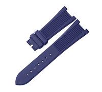 SXSWCH Para PP Patek Philippe Silicone Watch Belt 5711 5712G Nautilus Ratch Strap Interfaz especial 25 mm*13 mm Banda de vigilancia (color: negro-silver-b, tamaño: 25-13 mm)