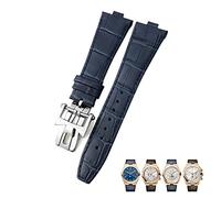 SXSWCH Para Vacheron Constantin Overseas Black Blue Brown Bamboo Grain Bands de reloj de grano de 25 mm de cuero de cuero convexa correa de reloj (color: broche de oro de 10 mm)
