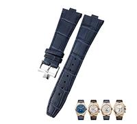 SXSWCH Para Vacheron Constantin Overseas Black Blue Brown Bamboo Grain Bands de reloj de grano de 25 mm de cuero de cuero convexa correa de reloj (color: broche de oro de 10 mm)
