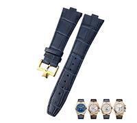 SXSWCH Para Vacheron Constantin Overseas Black Blue Brown Bamboo Grain Bands de reloj de grano de 25 mm de cuero de cuero convexa correa de reloj (color: broche de oro de 10 mm)